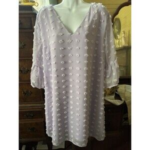 Unbranded Size XXL Women’s Knobby Textured Lined Dress Lavender 48” Bust 35” L